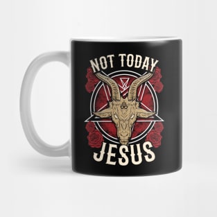 Not Today Jesus Gift for a Satanic Atheist I Halloween graphic Mug